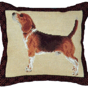 Proud Beagle Needlepoint Pillow