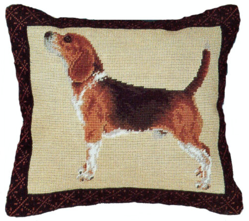 Proud Beagle Needlepoint Pillow