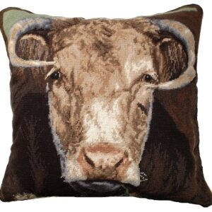 Ralph the Bull Needlepoint Pillow