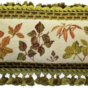 foliage needlepoint pillow