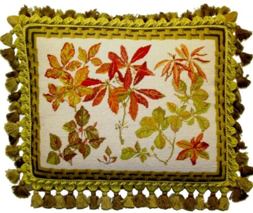 Foliage Needlepoint Pillow