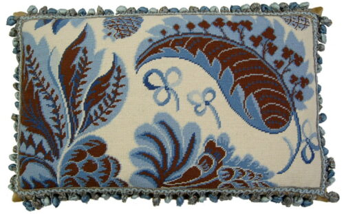 Blue on Ivory II Needlepoint Pillow