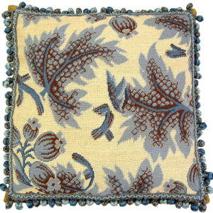 leaves needlepoint pillow