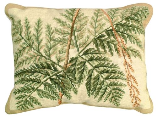 Fern II Needlepoint Pillow