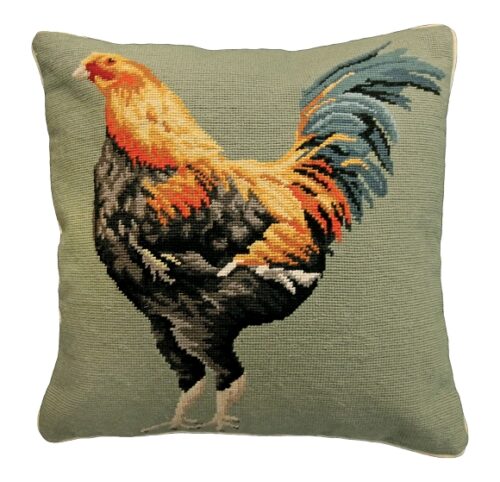 Chicken Needlepoint Pillow