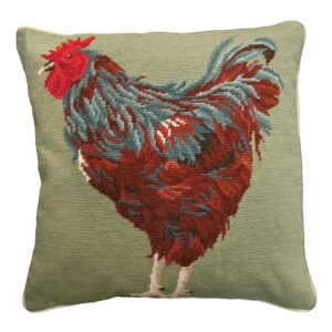 Chicken Needlepoint Pillow