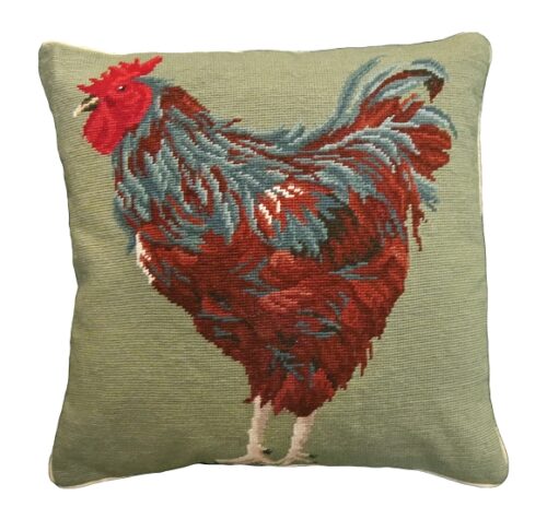 Chicken Needlepoint Pillow