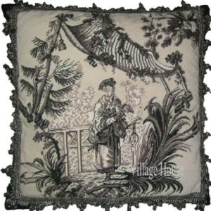 Black and White Toile II Needlepoint Pillow