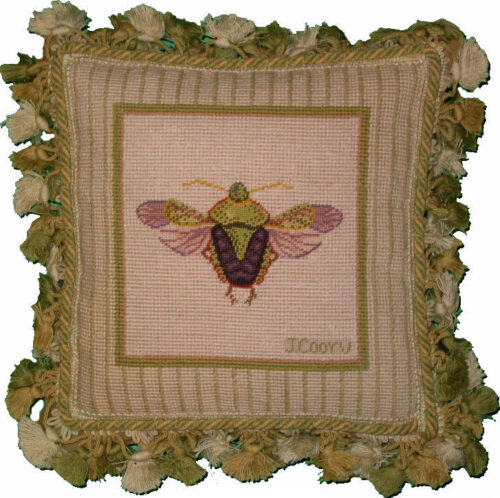 Busy Bee Needlepoint Pillow