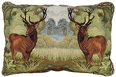 Deer Needlepoint Pillow