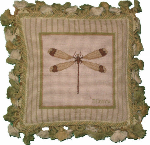 Dragonfly Needlepoint Pillow
