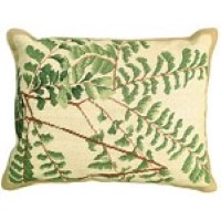 foliage needlepoint pillow