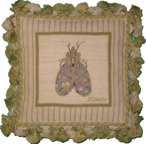 Flying Jewel Needlepoint Pillow