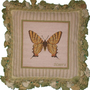 Garden Swallowtail Needlepoint Pillow