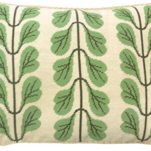 Leaves needlepoint pillow