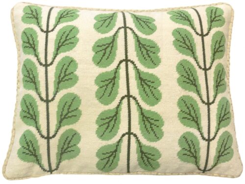Leaves needlepoint pillow