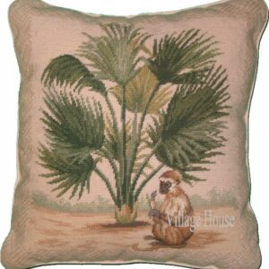 monkey needlepopint pillow