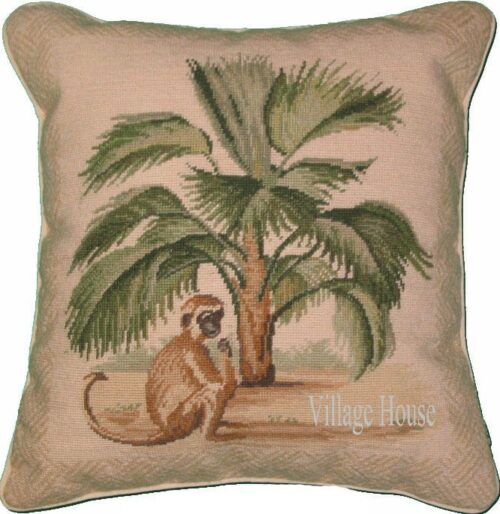 Palm tree Needlepoint Pillow