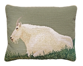 Mountain Goat Needlepoint Pillow