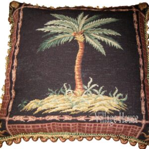 palm tree needlepoint pillow