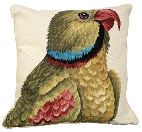 Parrot Facing Right Needlepoint Pillow