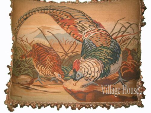 Pheasant Aubusson Weave II Needlepoint Pillow