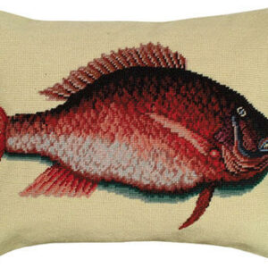 Porgy Fish Needlepoint Pillow