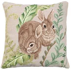 Rabbit Needlepoint Pillow