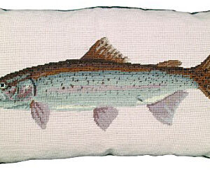 Rainbow Trout Needlepoint Pillow