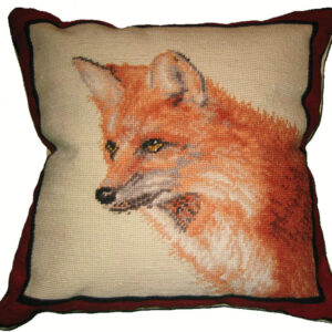 Red Fox Needlepoint Pillow
