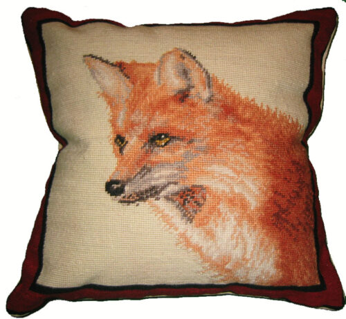 Red Fox Needlepoint Pillow