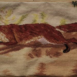 Running Fox Needlepoint Pillow