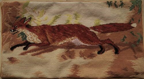 Running Fox Needlepoint Pillow
