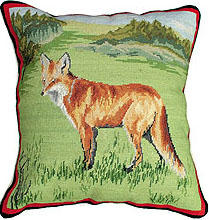 Standing Fox Needlepoint Pillow