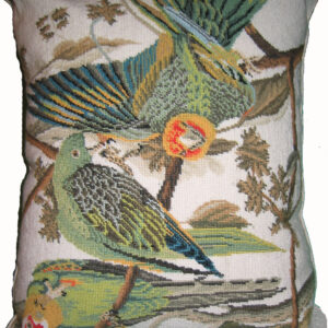 Three Parrots Needlepoint Pillow