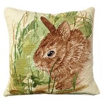 Rabbit Needlepoint Pillow