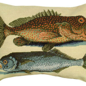 Two Fish Needlepoint Pillow