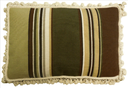 Stripped Needlepoint Pillow