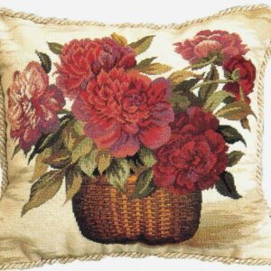 floral needlepoint pillow