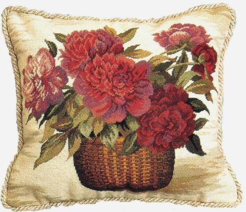 floral needlepoint pillow