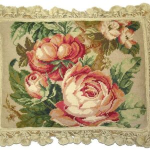 floral needlepoint pillow