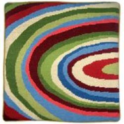 Colorful needlepoint pillow