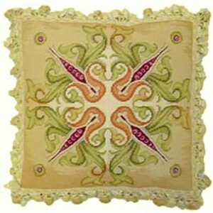 floral needlepoint pillow