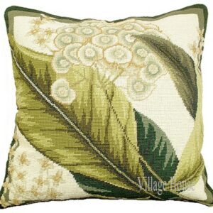 floral needlepoint pillow