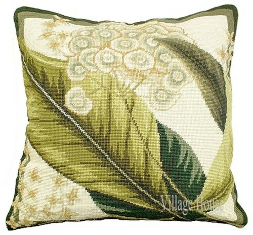 floral needlepoint pillow