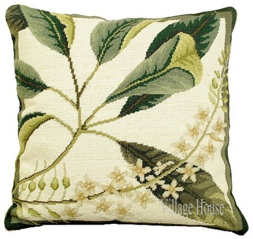 floral needlepoint pillow