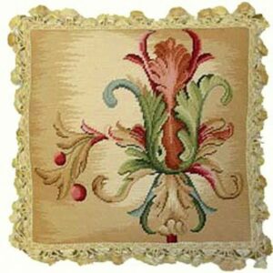 floral needlepoint pillow