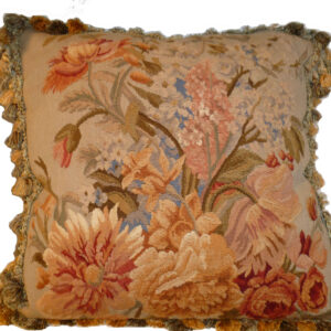 floral needlepoint pillow