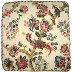 floral needlepoint pillow