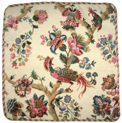 floral needlepoint pillow